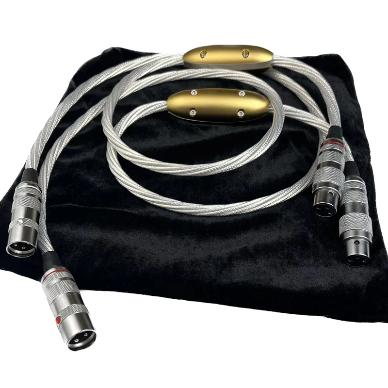 

Audiophile XLR Balanced Cable Silver HiFi Audio Interconnect Line for Tube Amplifier CD Player
