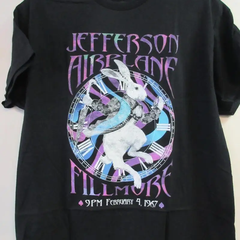 Фото ОФИЦИАЛЬНАЯ БЕЛАЯ КРОЛИК JEFFERSON AIRPLANE, 24-полосная CONCERT MUSIC SHIRT EXTRA LARGE №1