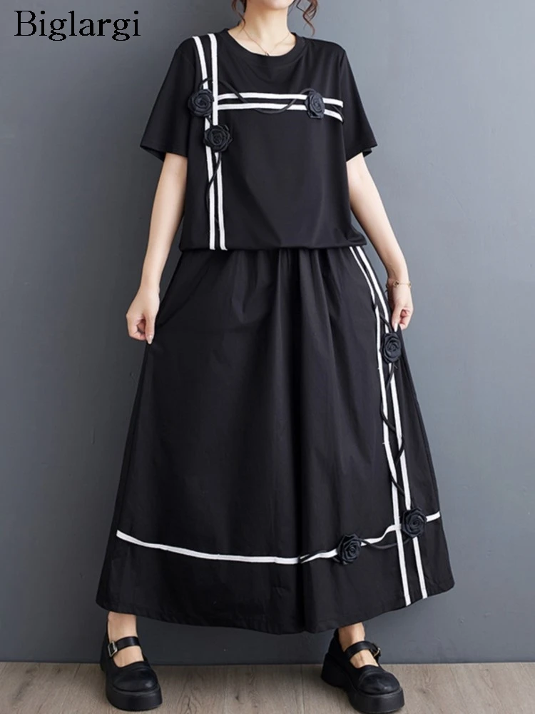 Женский комплект из 2 предметов блузка с коротким рукавом и цветочным принтом