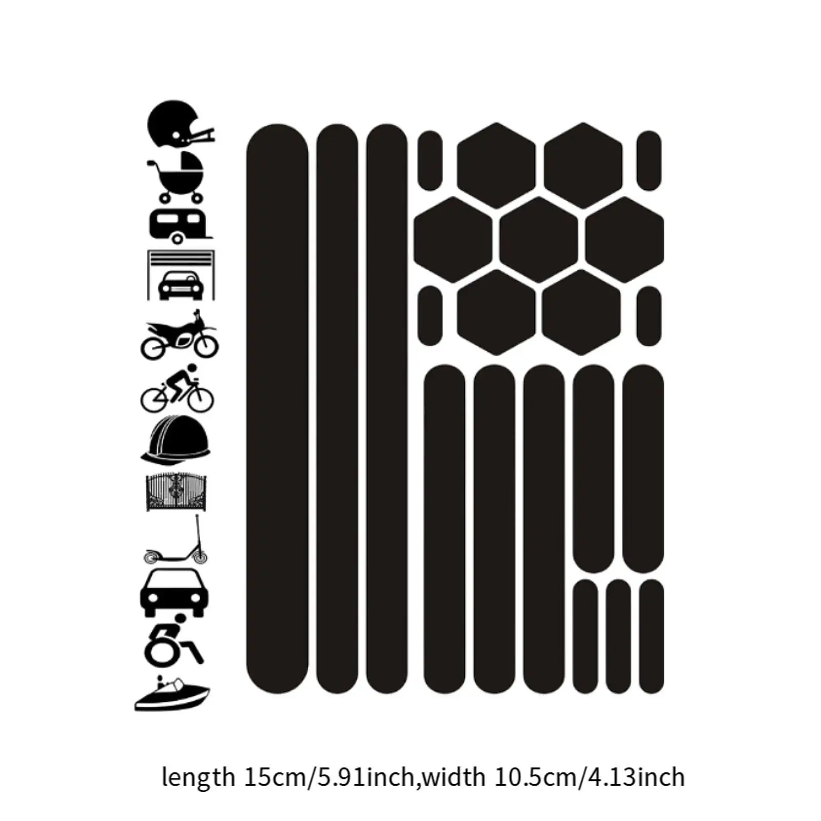 

1/2 Шт. Водостойкие Светоотражающие Черные Наклейки Для Мотоцикла, Автомобиля, Велосипедного Шлема, Наклейки