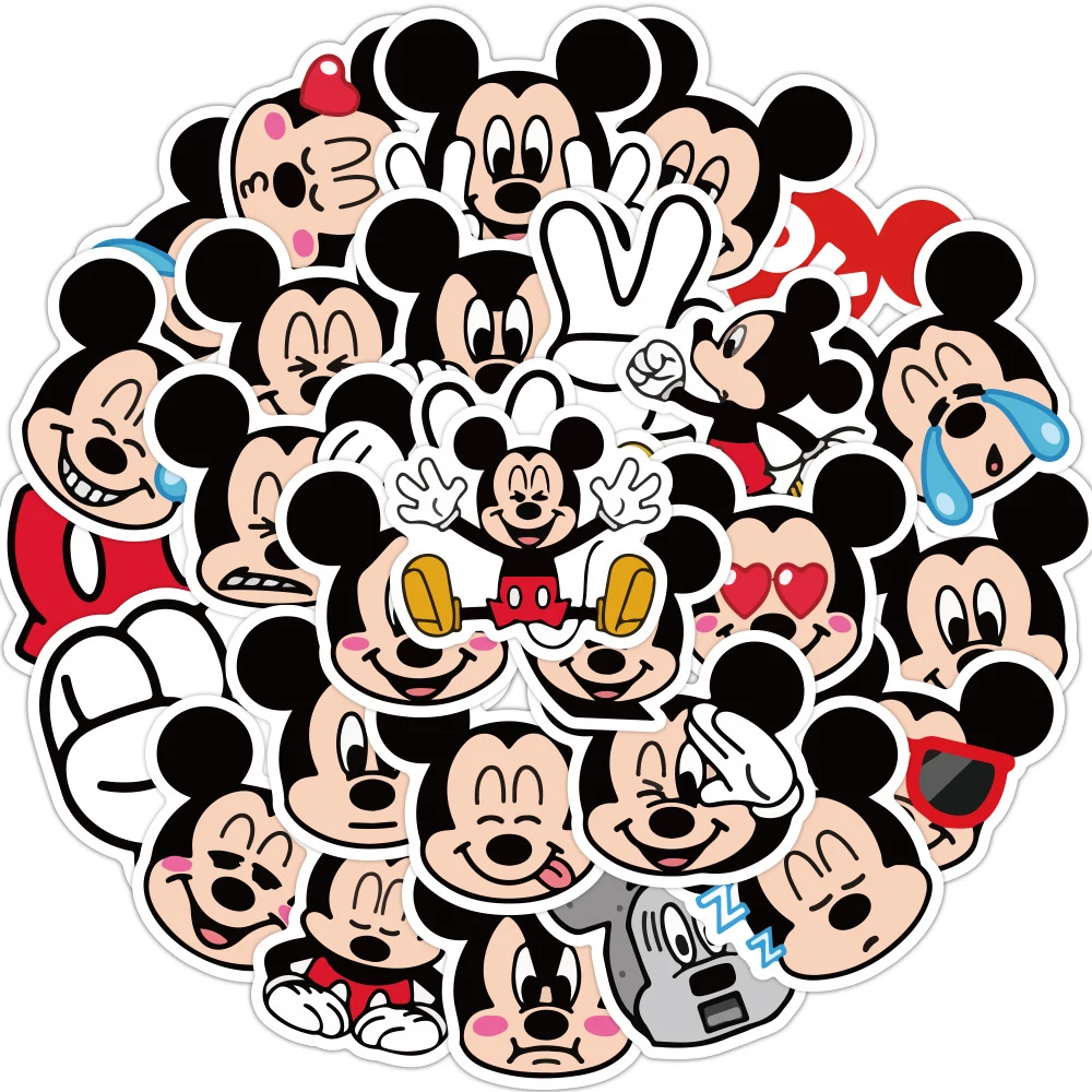 10/20/40pcs Disney Mickey Mouse Cartoon Stickers for Laptop Scrapbooking Water Bottle Tablet PVC Graffiti Kids Sticker Decal Toy