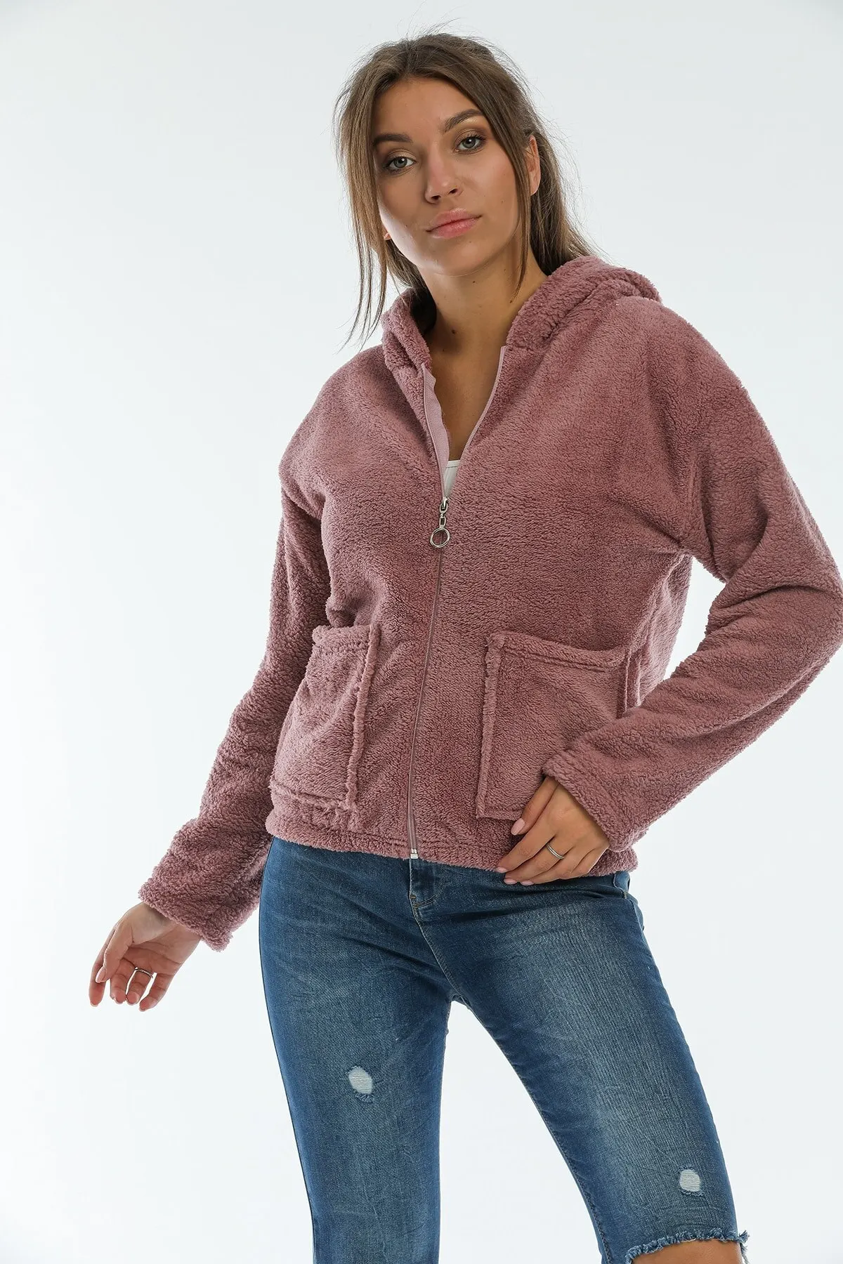 

Женский кардиган, плюшевое пальто с капюшоном и капюшоном, повседневный вязаный качественный модный свитер, свободный джемпер