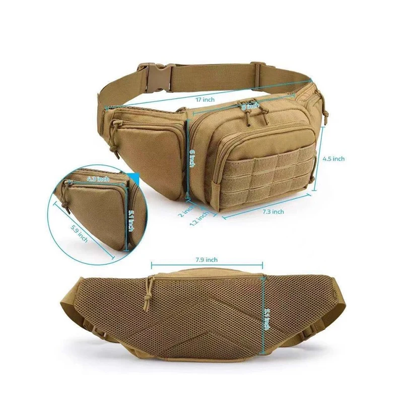 Hiking Travel casual mens cross body chest bag Cycling tactical fanny Pack Waist Bag shoulder For men Daily Life Cycling Camping