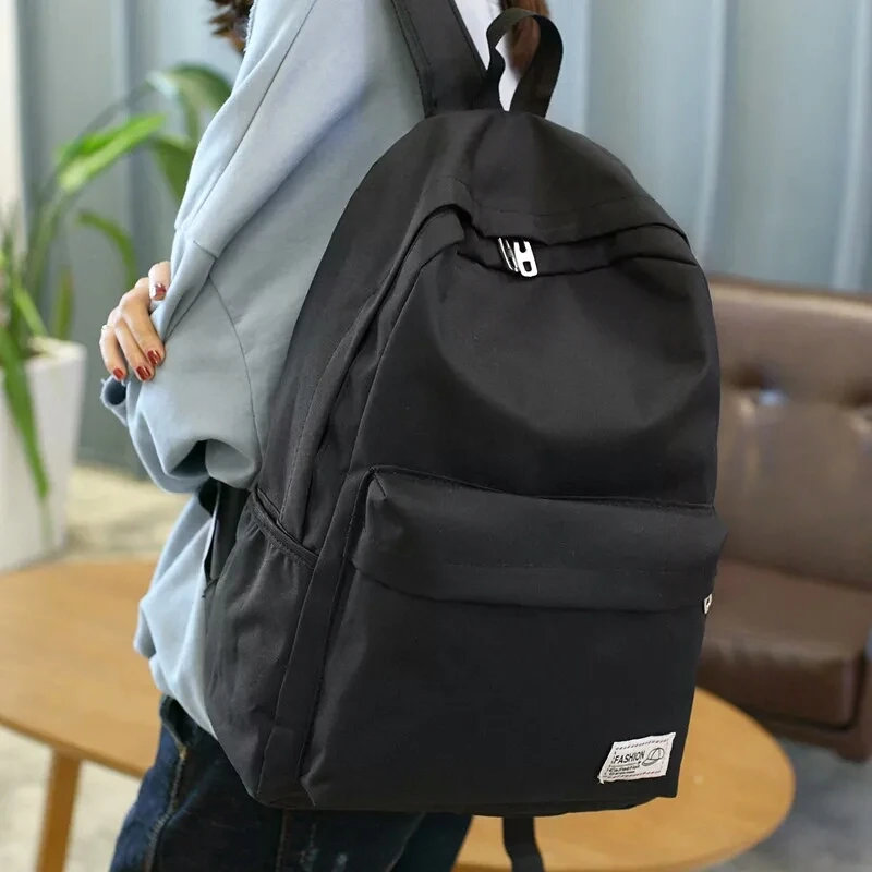 

Korean Fashion Bookbag Cotton Women Backpack for Teenagers College Men Black School Bag Student Casual Bag Mochila Y252