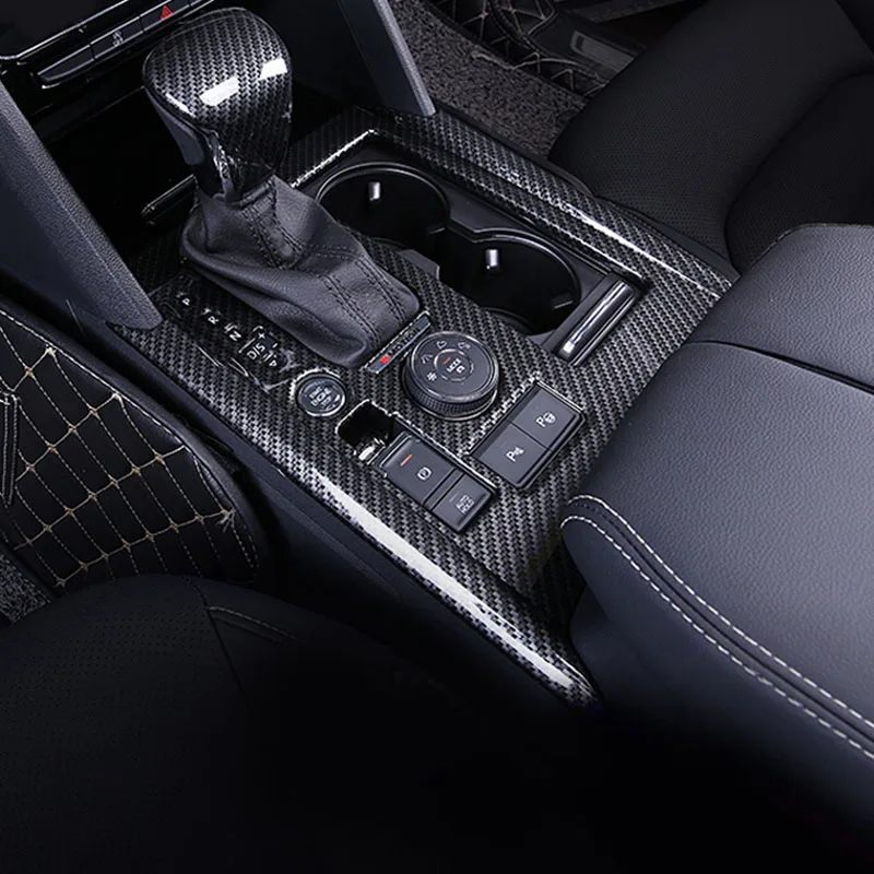 

For Teramont Atlas 2017 2018 ABS Chrome/Carbon fibre Car gear shift knob frame panel Decoration Cover Trim Sticker car styling