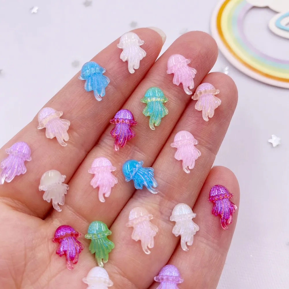 100 шт. красочные блестящие мини-желе цвета медуза художественные ногти с плоской
