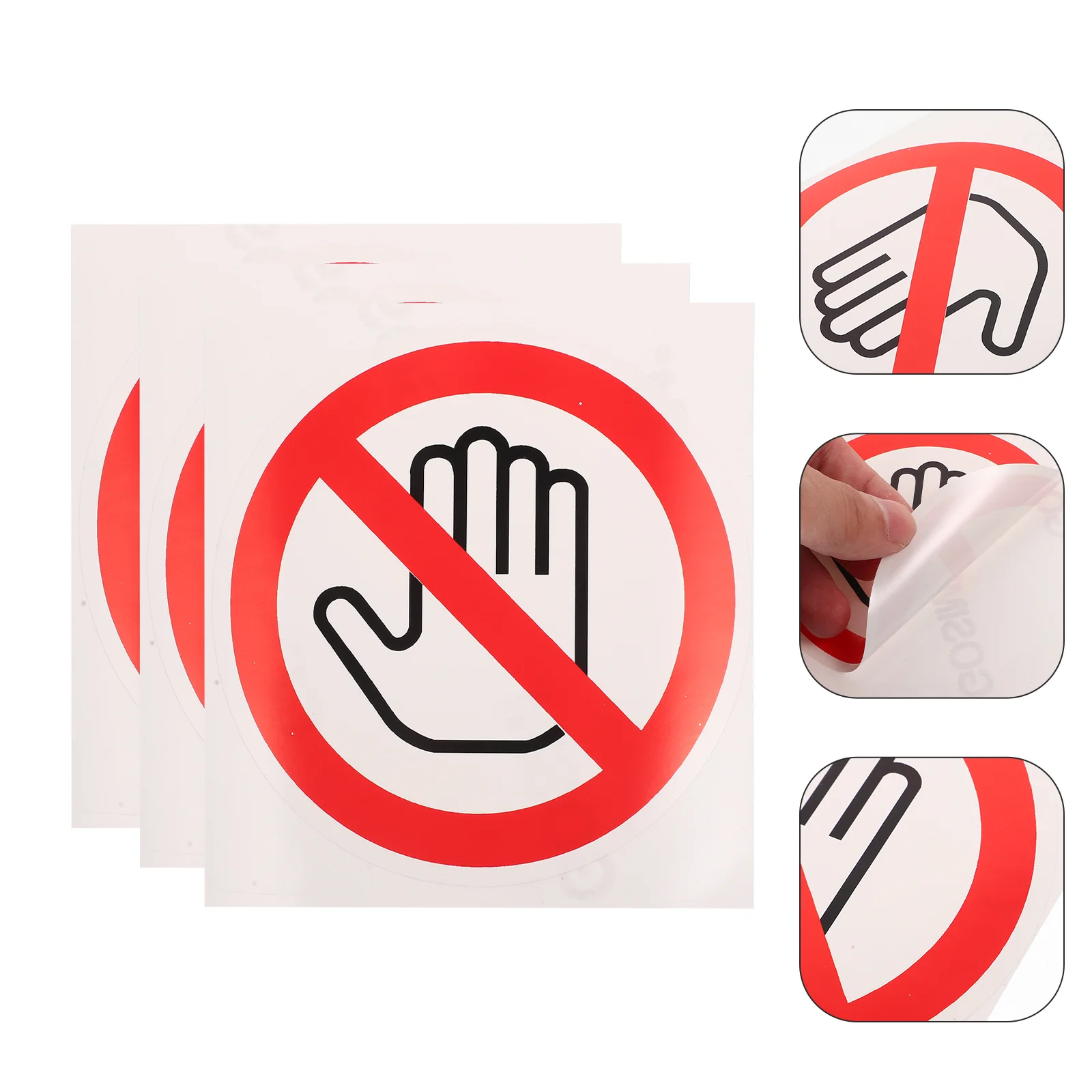 

3 Pcs Round Stickers Safety Machine Caution Stickers Not Touch Warning Sign Sticker Dont Touch My Car Warning Sticker
