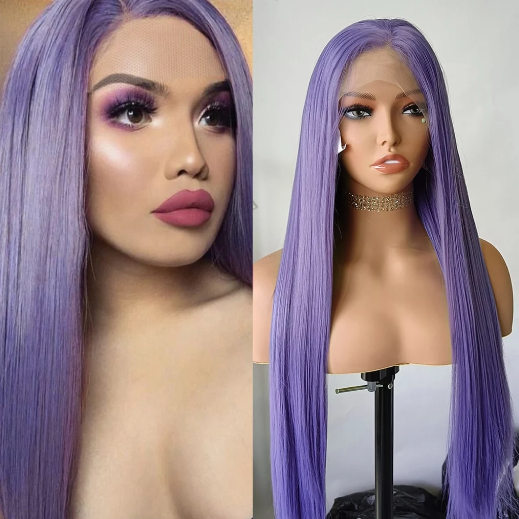 Фиолетовый синтетический парик спереди фирменный UStyleHair прямые натуральные