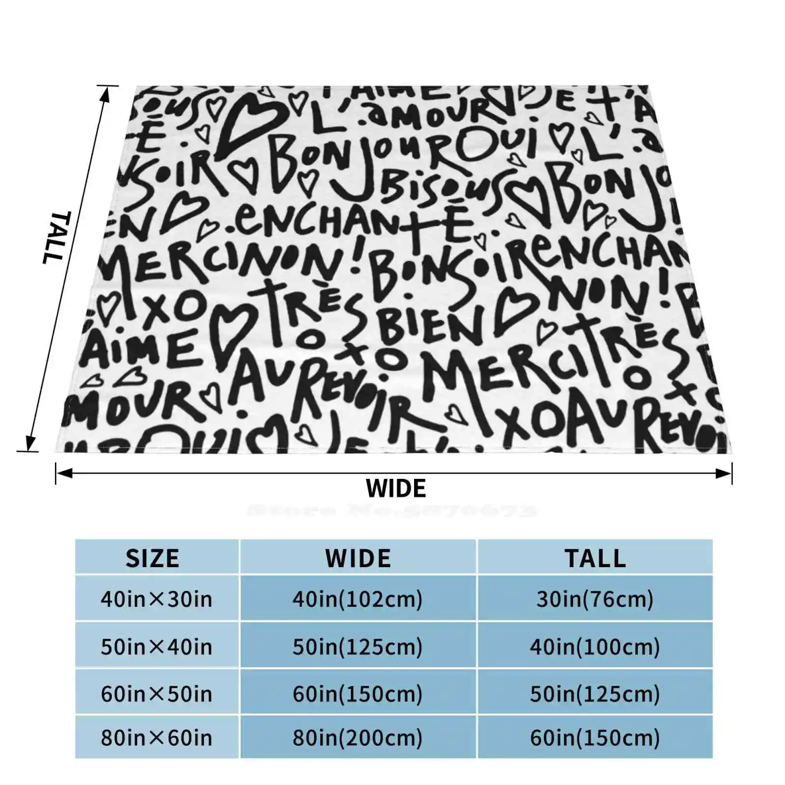 I Heart French для дома дивана-кровати кемпинга автомобиля самолета путешествий