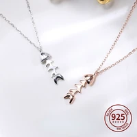 womens jewelry fishbone necklace female s925 sterling silver clavicle chain boho 100 silver wedding gift pendant necklace
