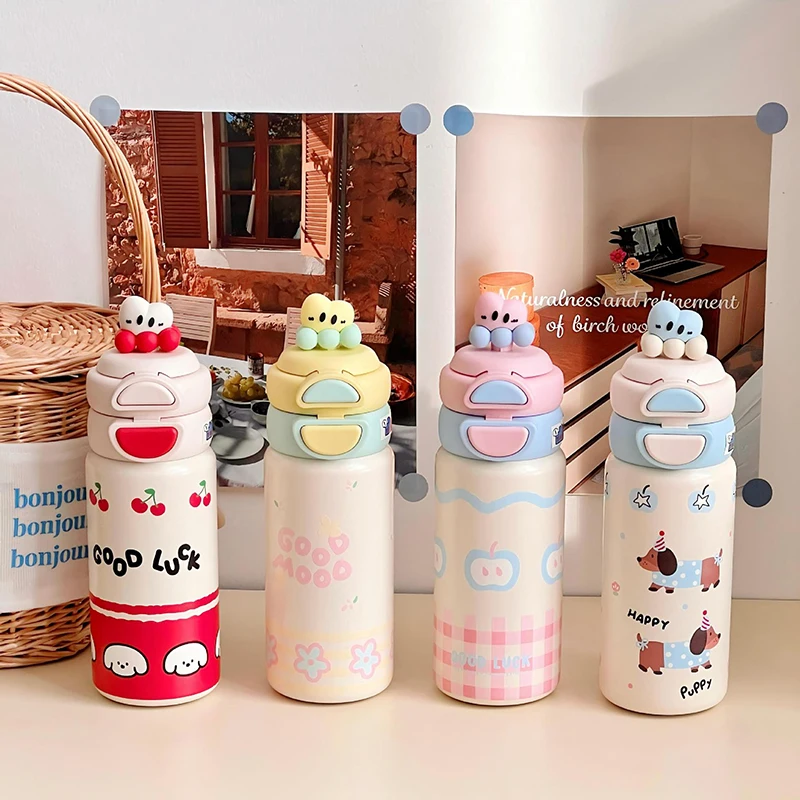 1000 мл термос для воды девочек чашка кофе со льдом и ручкой соломенный стакан