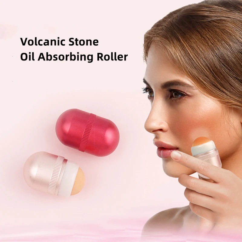 

Масляный абсорбирующий ролик, многоразовый металлический массажер для лица из вулканического камня, средство для удаления масла и ухода за...