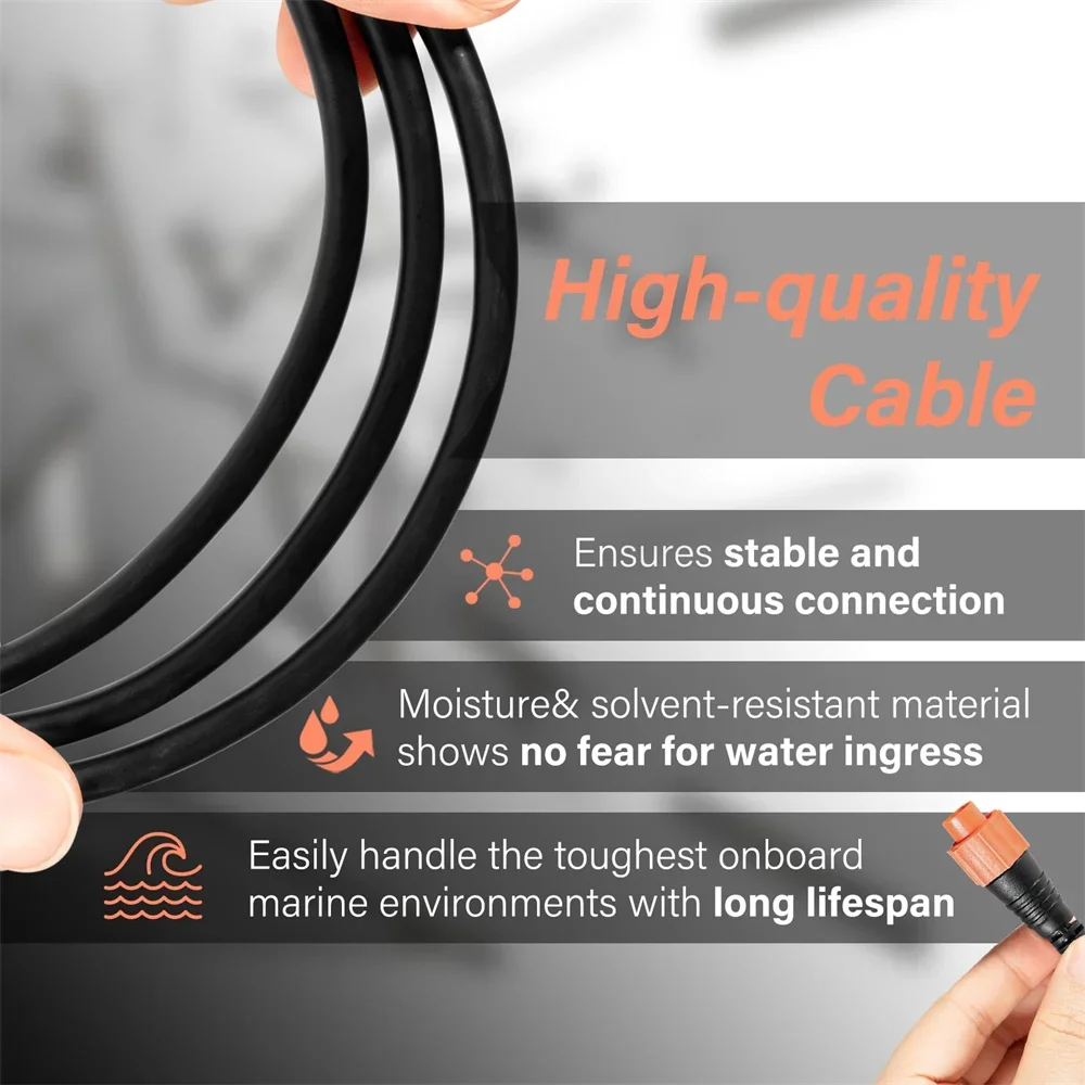 Фото Замена кабеля Ethernet Lowrance, желтый кабель Cat5e, 6 футов, высокоскоростной, Plug & Play, водонепроницаемый, для рыбалки №5
