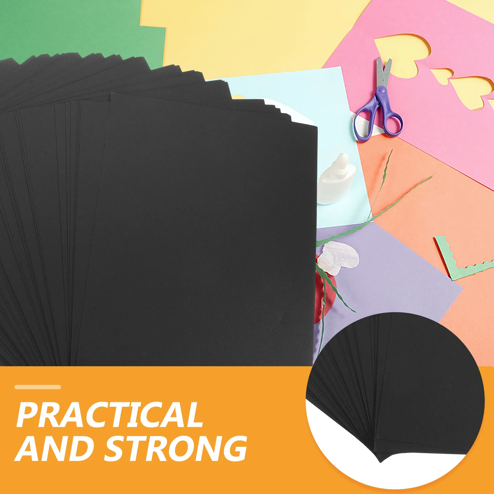 50 листов черной картонной упаковочной бумаги картон А4 высококачественный