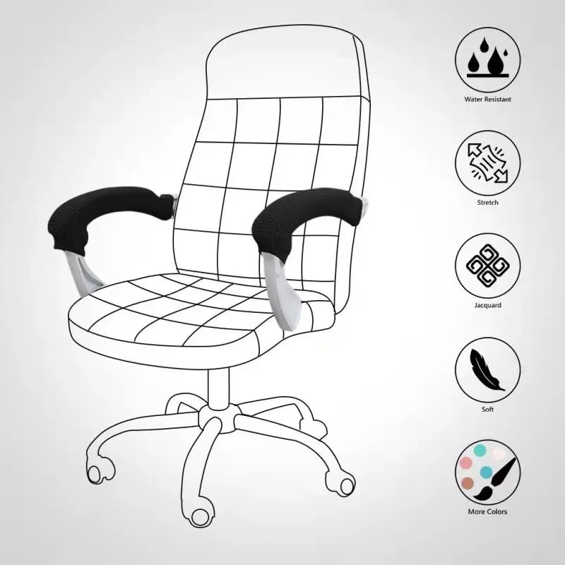 

Covers for Office Chair 2 Pieces Set Water Resistant Armrest Slip Cover With Zipper Armrest Cover for Silla Gamer