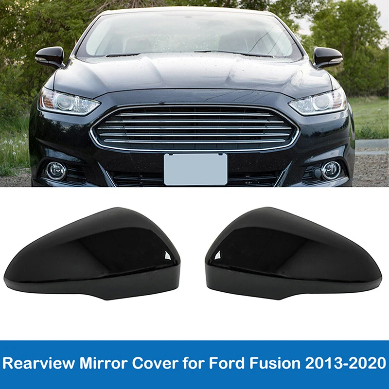 

Car Side Rearview Mirror Cover Glossy Black Clip-on for Ford Fusion 2013 2014 2015 2016 2017 2018 2019 2020 Exterior Accessories