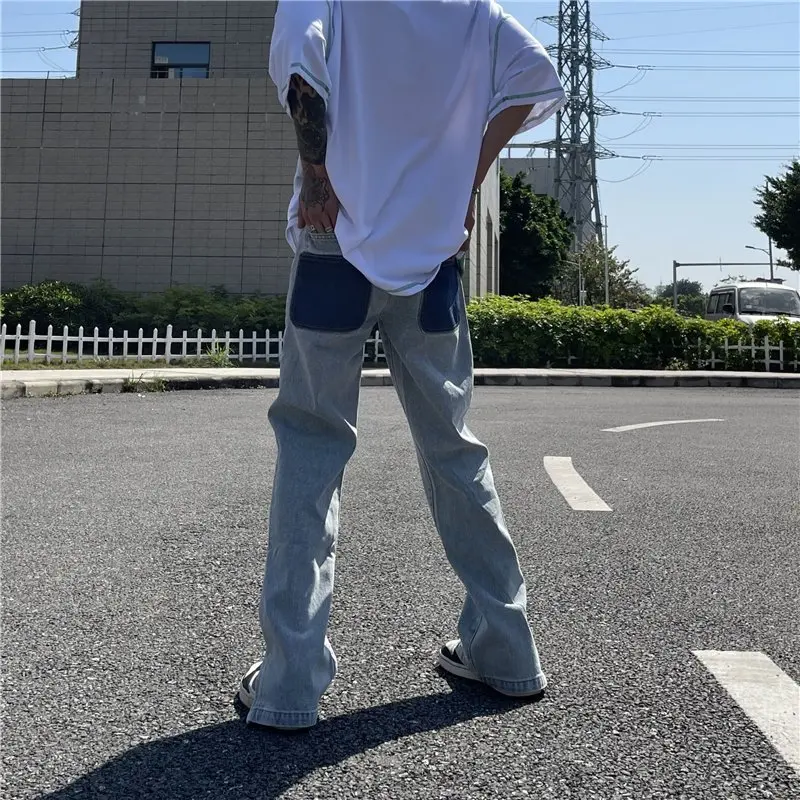 New Fashion Butterfly Snake Embroidery Hip Hop Men Slim Jeans Pants Ankle Zipper Vintage Denim Trousers Y2K Clothes Ropa Hombre