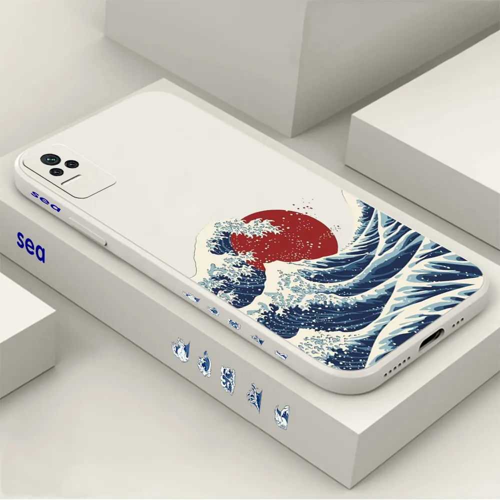 

Red Sun Sea Waves Phone Case For Redmi K60 K60E K50 K40 K40S K30 K20 12C 10C 10X 10A 9 9A 9C 9AT 8 8A Pro Uitra 4G 5G Cover Capa