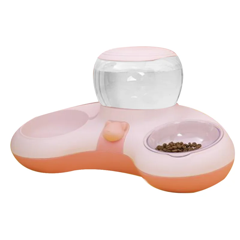 

Миска для корма для кошек, автоматическая поилка для собак и кошек, для защиты шейного отдела позвоночника, цвет розовый