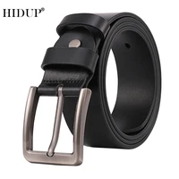 hidup 2022 new design top quality solid cowhide black pin buckle metal belts genuine cow leather belt 3 8cm width cloth nwj1175