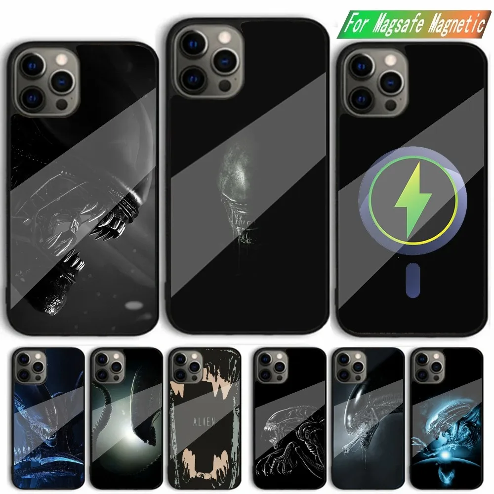 Чехол для телефона Movie A-Alien X-Xenomorph iPhone 15 14 13 12 11 Plus Pro Max Mini Magsafe с магнитной