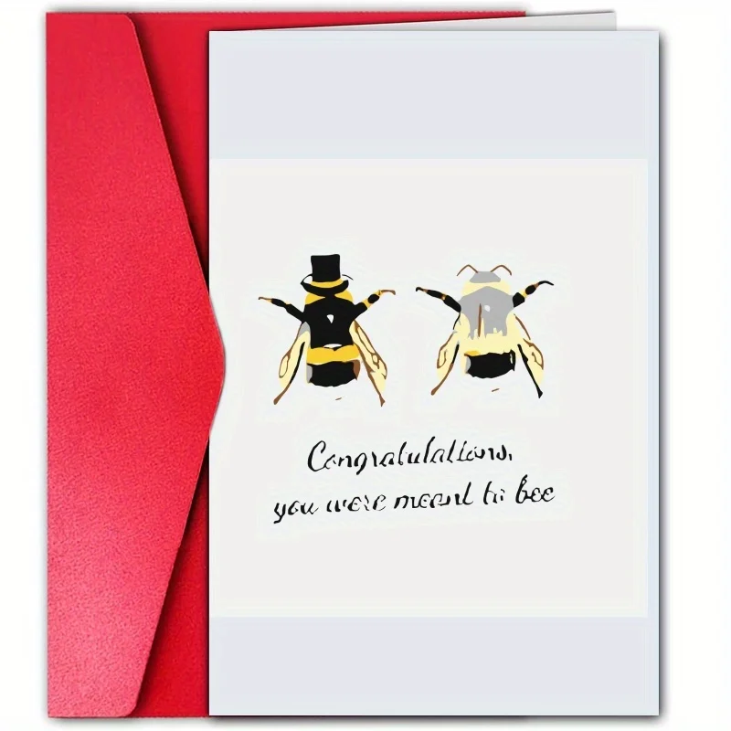 1 Шт. Романтическая Свадебная Открытка Happy Marital Life Wishing Card Для Мужа И Жены