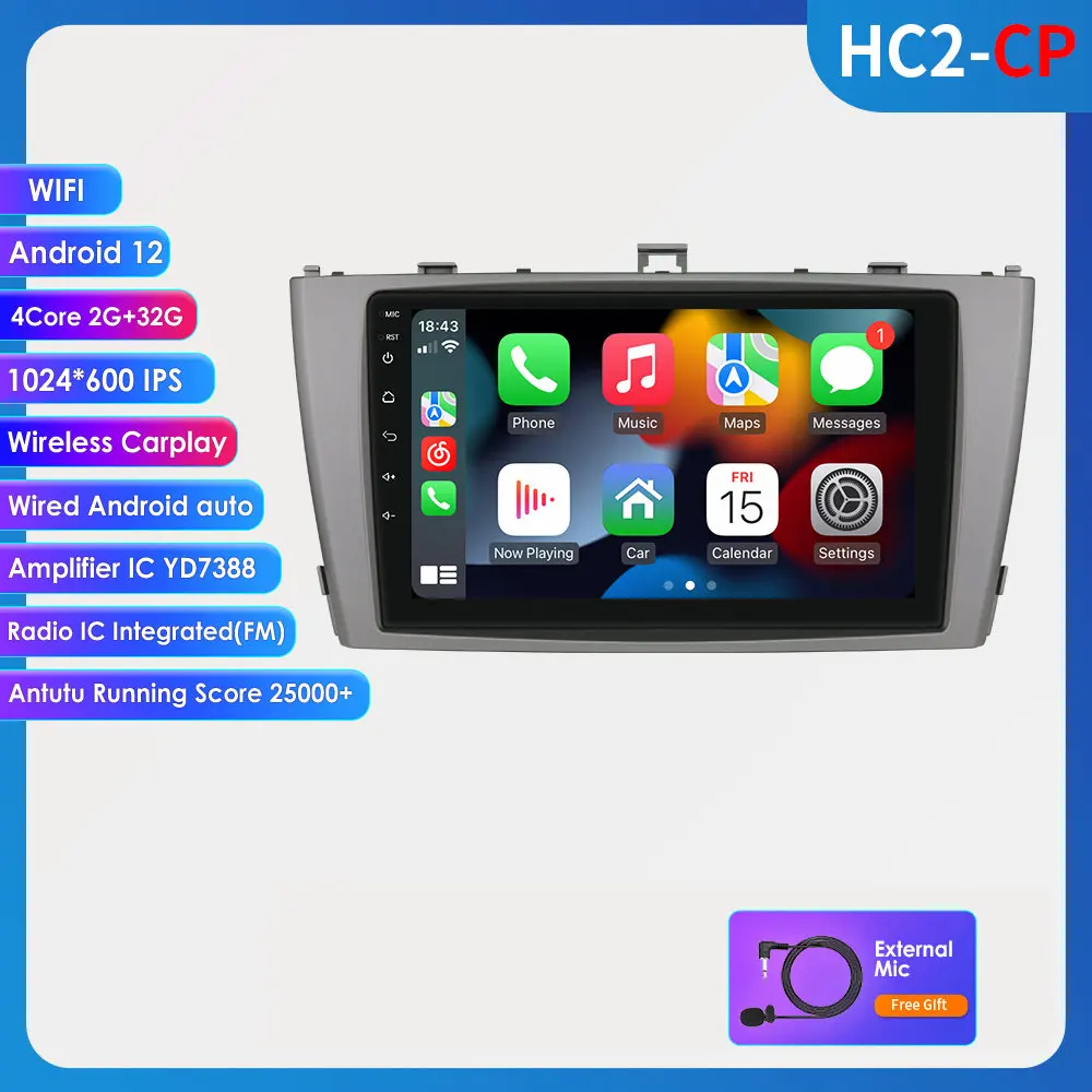 

Автомагнитола на Android для Toyota Avensis T27 2008 - 2015 GPS Bluetooth 9 дюймов Carplay сенсорный экран мультимедийный плеер 2 Din головное устройство