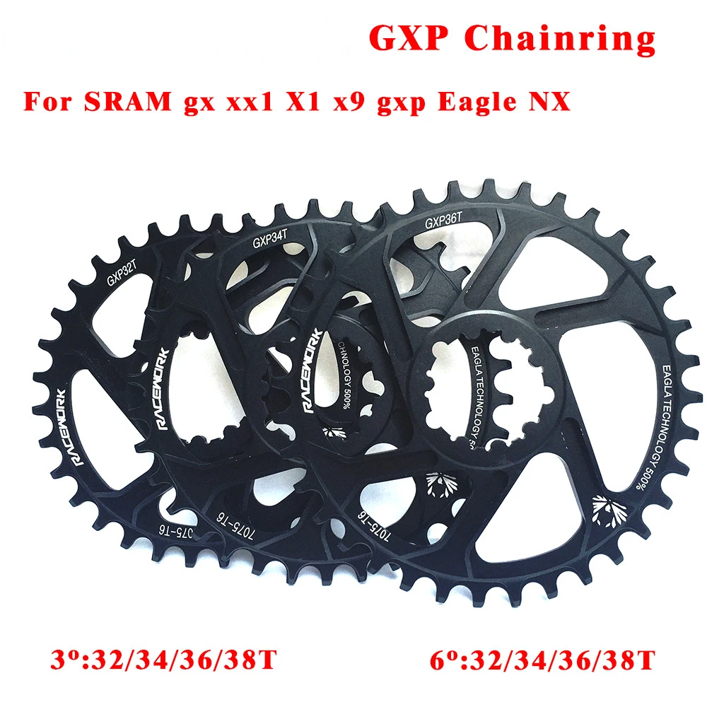

Mountain Bike Single Disc GXP Direct Mounted Integrated Disc Positive and Negative Tooth Disc 32/34/36/38T 3/6mm Bike Parts