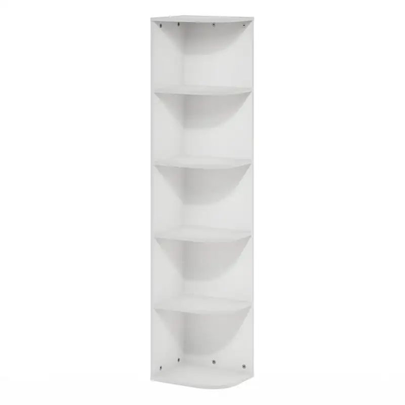 

Pasir 5-Tier Corner Open Shelf Bookcase, White