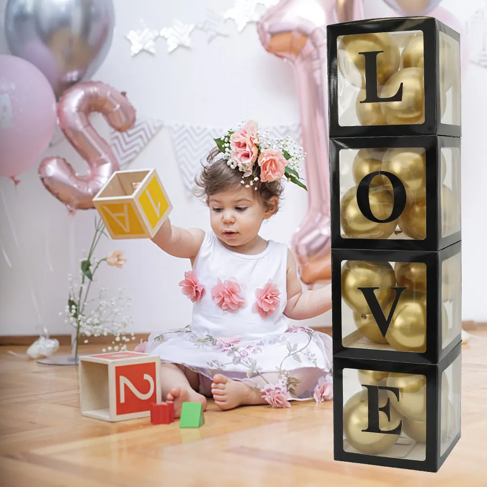 Прозрачные воздушные шары в виде букв коробке украшение для вечеринки честь Дня