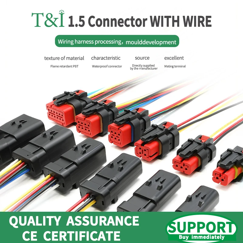 

1/5/100 Set TE 1.5 Series Harness Waterproof Male And Female Connector Plug Socket 776433-1 776429-1 776428-1 776427-1