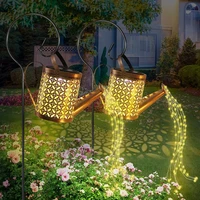 solar watering can lights hanging solar lantern waterproof garden light pattern garden lights for patio yards pathway