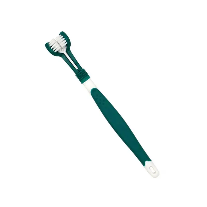 

Набор зубных щеток для чистки домашних животных, зубная щетка с тремя головками и несколькими углами для ухода за зубами у собак и кошек