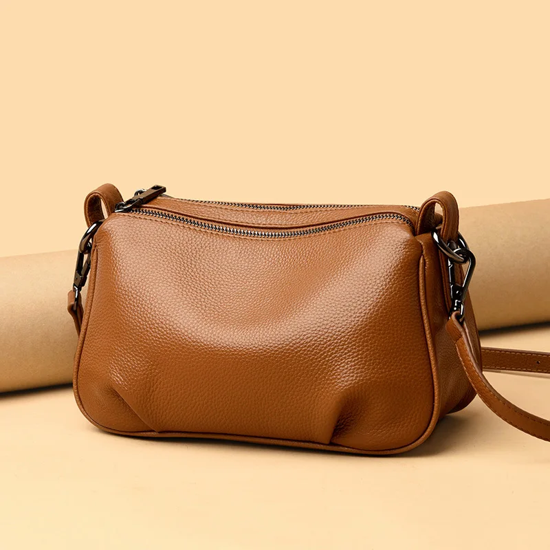 

Fashion Trend Korean Hobo Casual Vintage Tote Designer Handbags Women'S Genuine Leather Black Crossbody Shoulder Bags For Lady