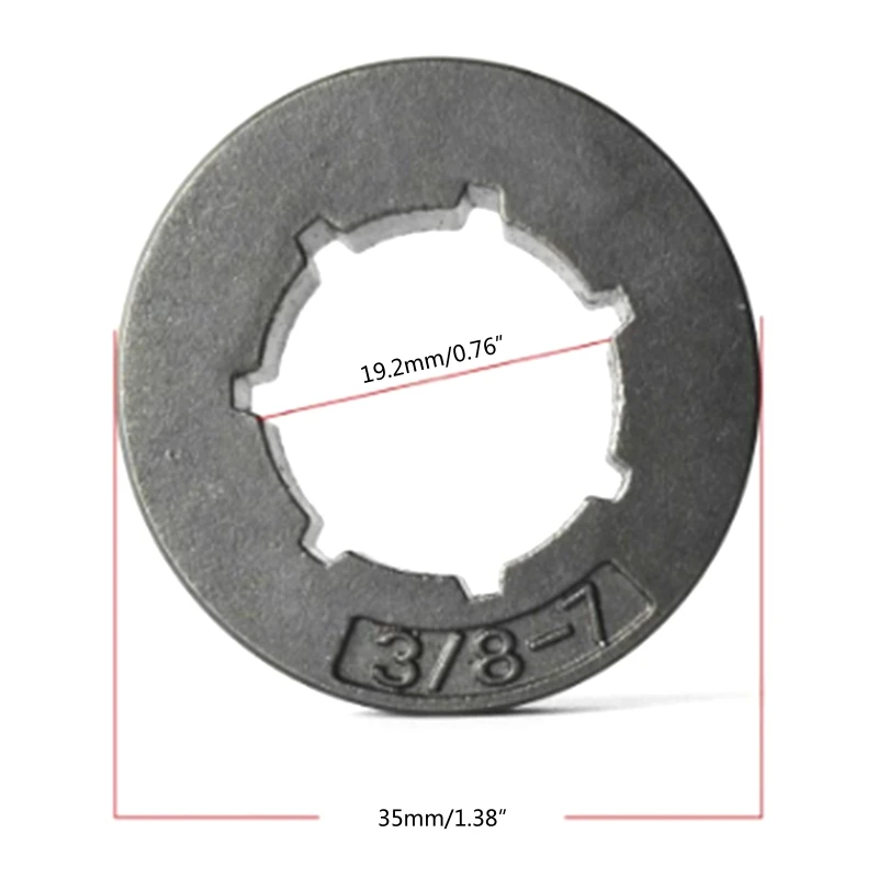 

N0HB Good Performance 2 Pieces Chainsaw Part Clutch Rim Sprocket 3/8" for Pitch 7 Teeth Smaller Hole Easy to Replace Durable