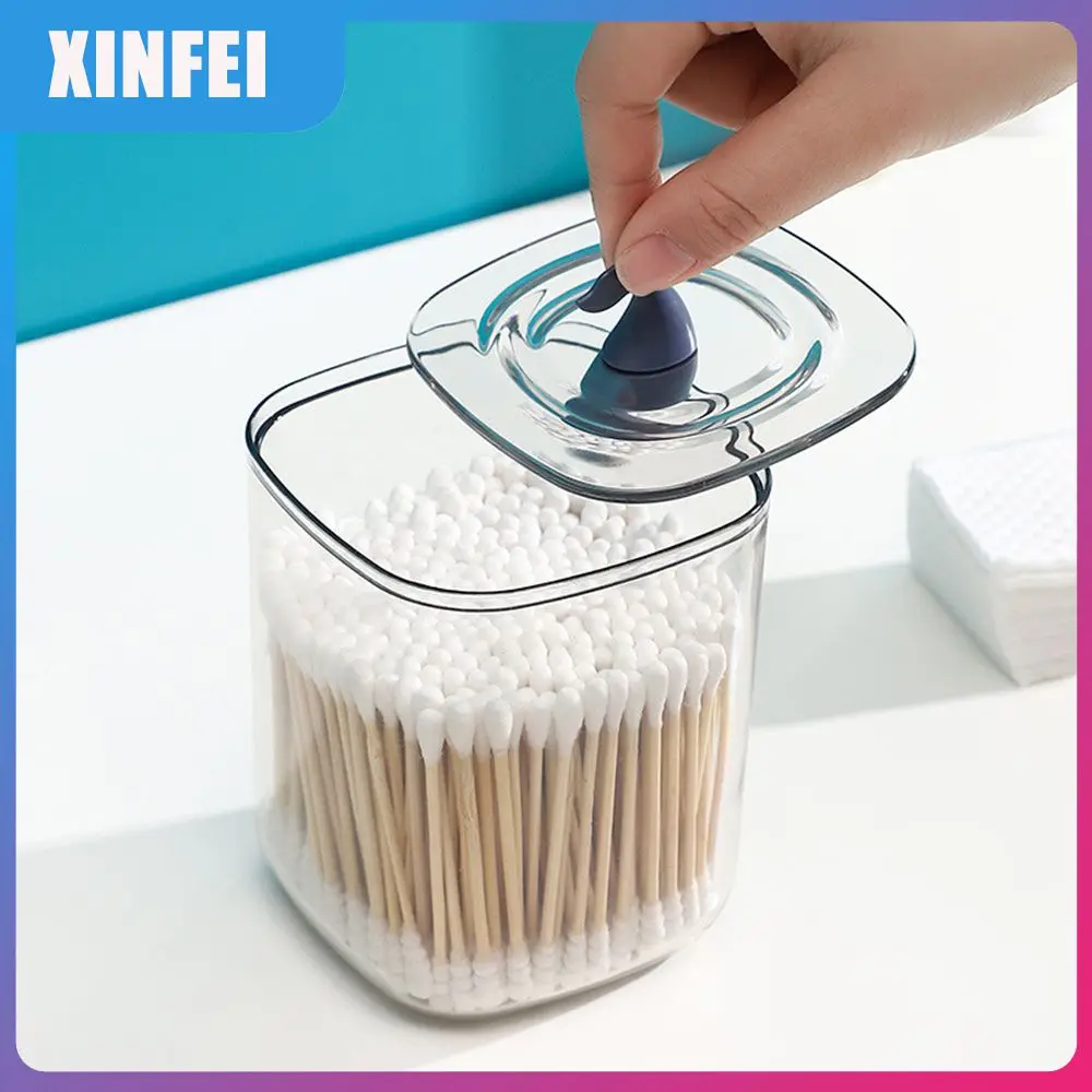 

Cosmetic Cotton Storage Box Transparent Cute Tool Box Whales/swans Storage Organizer Household Tools With Cover Cotton Swab Box