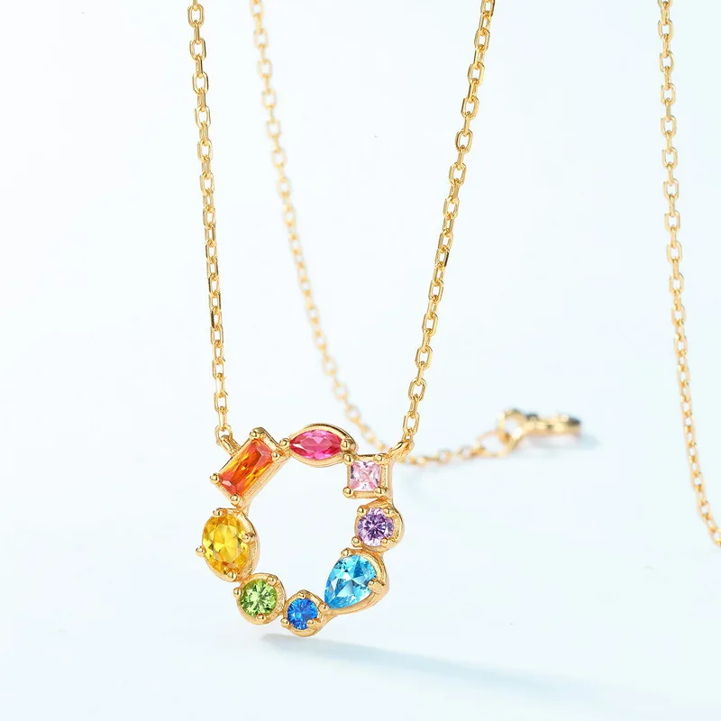 

Rainbow Series Summer New Color Zircon Necklace S925 Sterling Silver