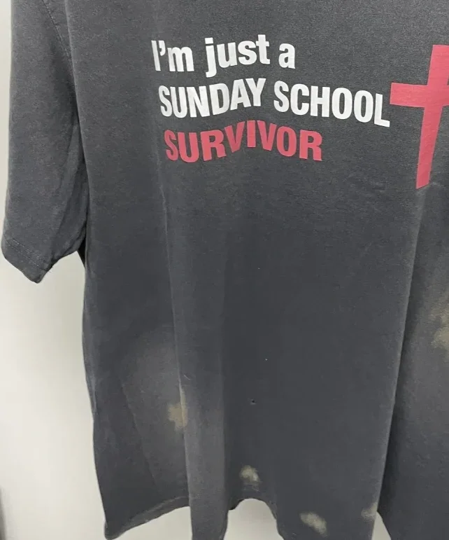 Футболка Stain Black Washed Project GR Хлопковая свободная футболка 2025 Лето Мужчины Женщины