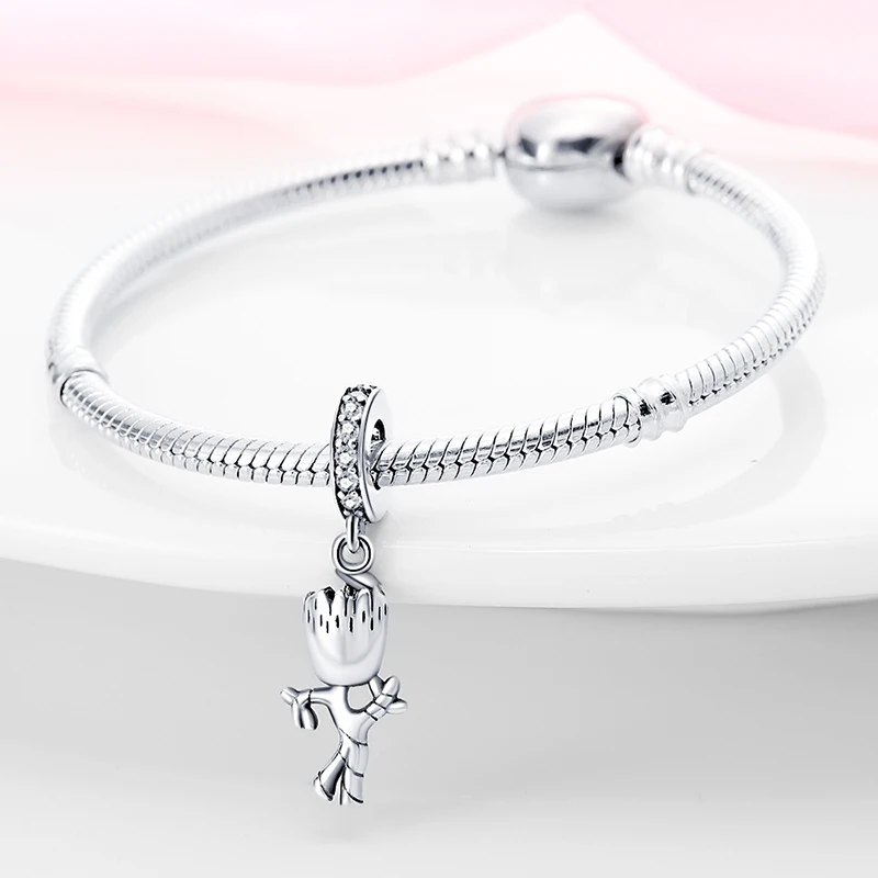 Charms Treant Groot 925 Sterling Silver Beads Fits Pandora Bracelet Women's Plata De Ley 925 Silver Charms DIY Jewelry images - 6