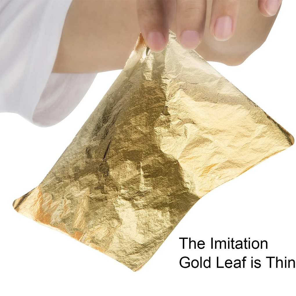 

100 Pieces Wedding Food Cake Gilding Papers Assortment DIY Crafting Copper Foil Paper Assorted Kit Art Handicraft Accessories