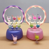new goblet round night light childrens handmade diy material package drink milk tea wine cup table lamp decoration ornaments