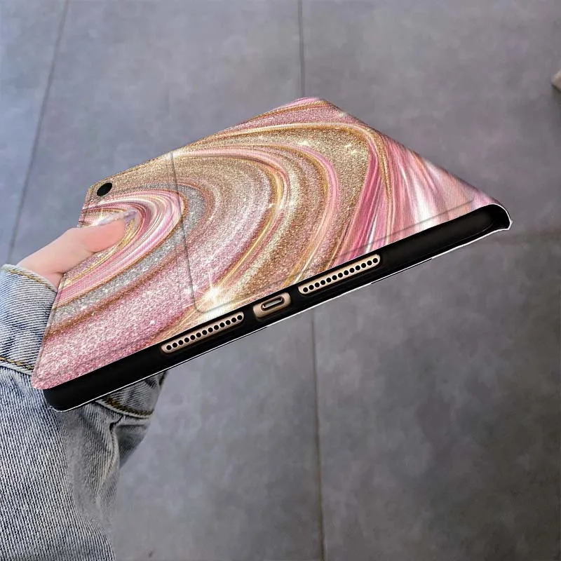 Чехол для планшета Samsung Galaxy Tab S6 S11 A A7 A8 A9 A11 10.1 10.4 10.5 Plus Lite с розовым золотым блестящим узором (art.: 3920d855b82cf) - 3920d855b82cf