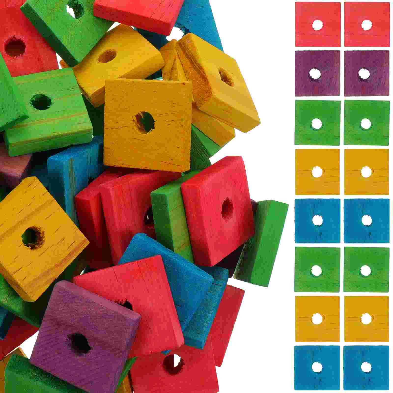 

DIY Wood Chips Small Parrot Cages For Large Birdss Bite Toy Teeth Grinding Plaything Pet Chewing Biting Nibbling Wooden Natural