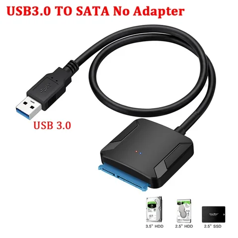 Переходник USB 3,0 на Sata, кабель-конвертер для внешнего жесткого диска 2,5/3,5 дюйма SSD, преобразователь USB/Type C на SATA III, адаптер для жесткого диска