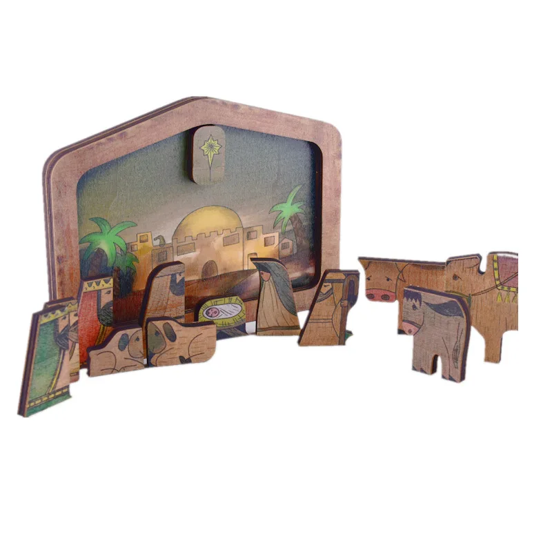 

Католический Иисус, домашний декор, деревянные иконы икона, колыбель, Рождественская церковная утварь, пазлы, статуэтка корреспондента, религиозная