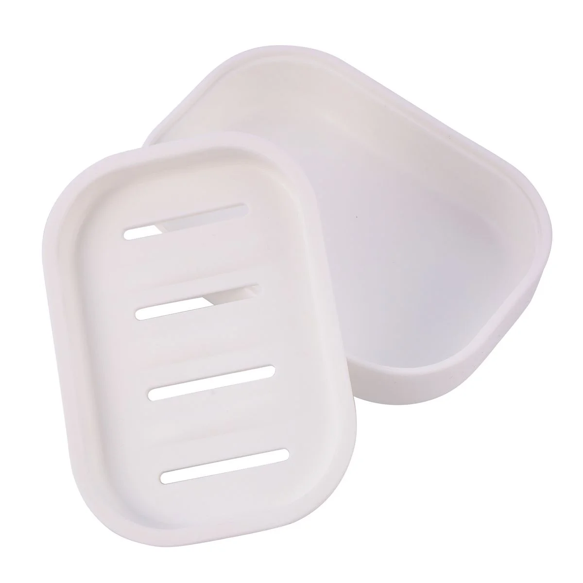 

2pcs Double Layer Soap Box Soap Draining Household Soap Storage Dish (White)