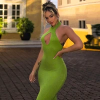 solid halter sleeveless backless slim sexy maxi dress 2022 summer women elegant streetwear party y2k clothing concise