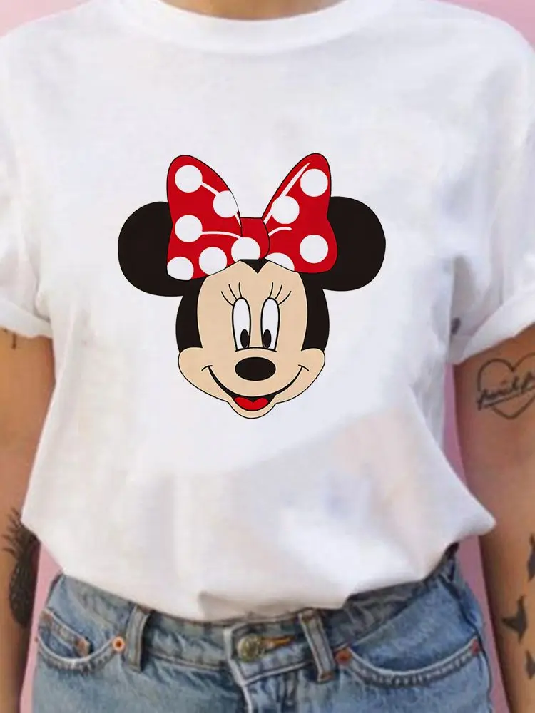 

T Shirt Women Disney Mickey Mouse Exquisite Sweet Comfy All-Match Printing T-Shirt Minnie Mouse Aesthetic Trendy Casual Tshirt