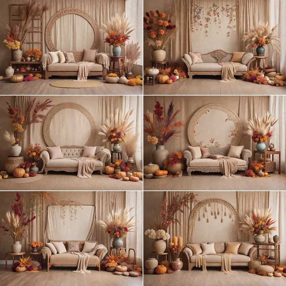 MOON.QG Thatch Party Photography Background Autumn Bohemia Cowboy Photozone Backdrop Children Photo Studio Accessories