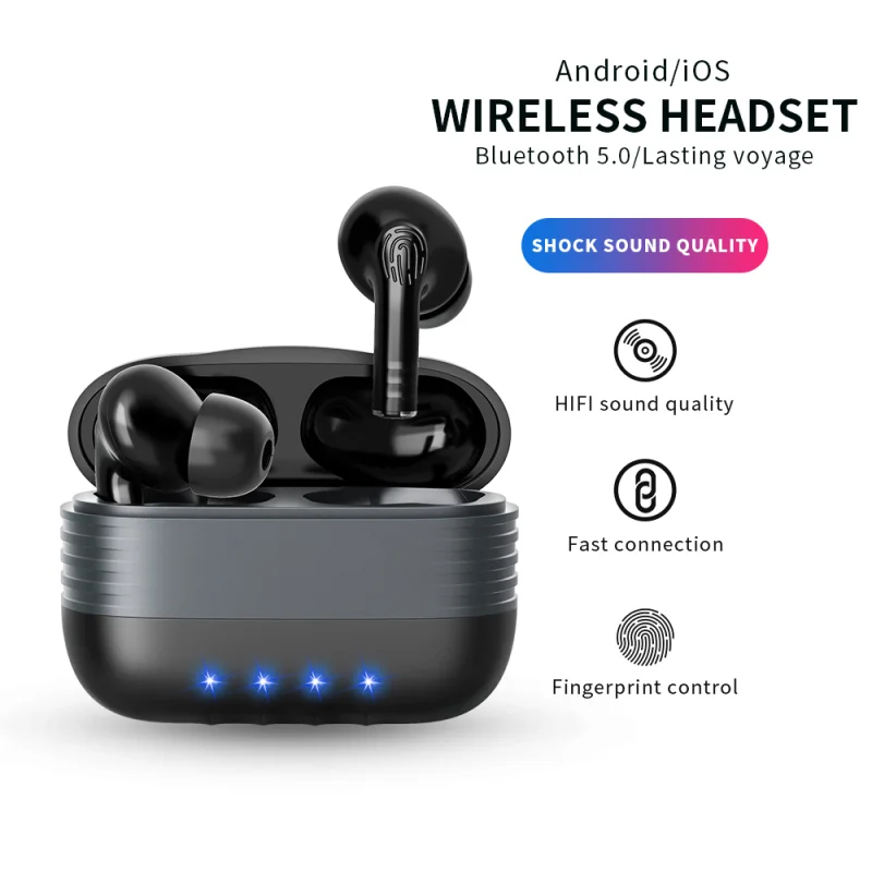 

TWS In-Ear Bluetooth Headsets Truly Wireless Earphones Earbuds Noise Reduction Headphones Hi-Fi 3D Stereo Sound Built-in Mic